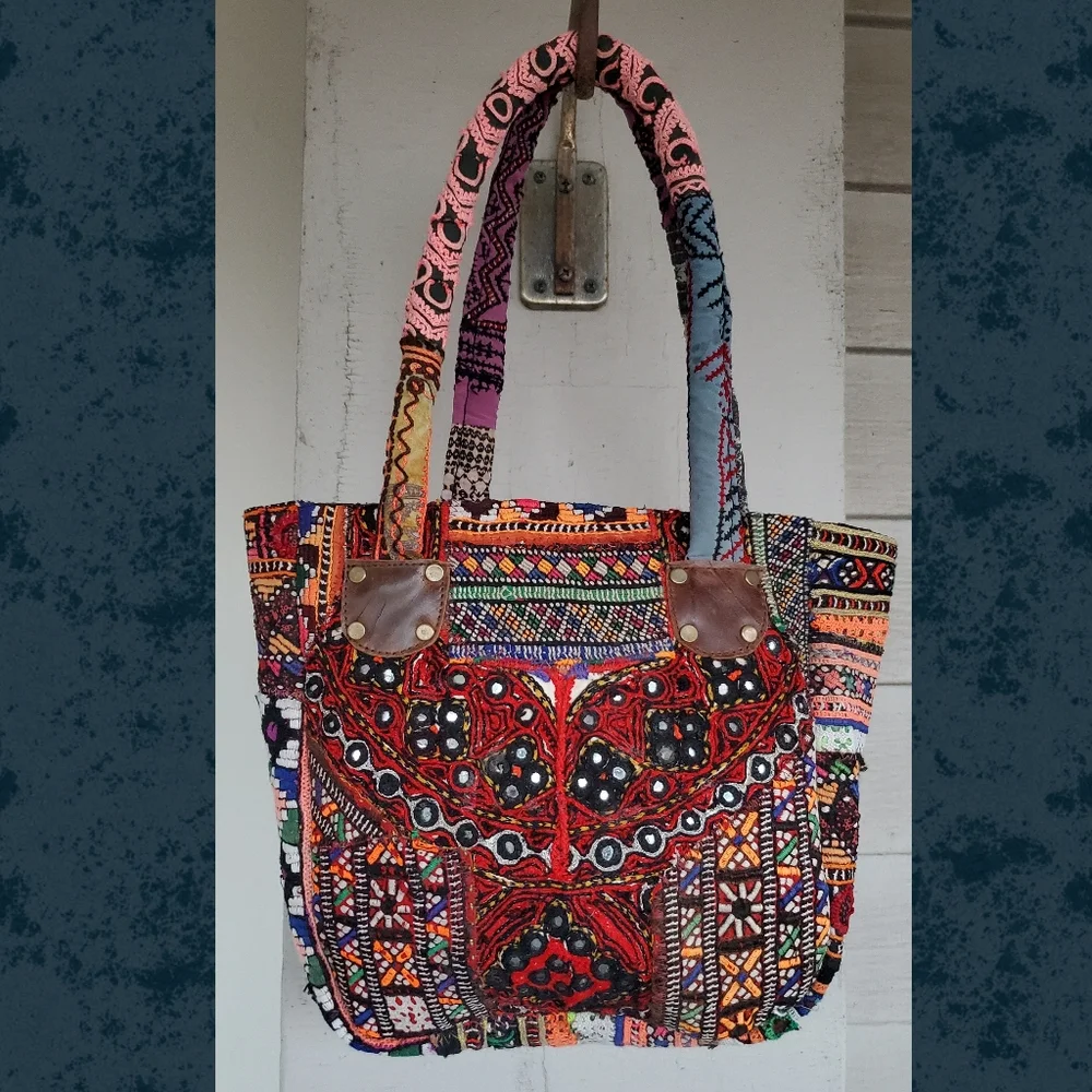 artisan banjara Zari Ethnic handmade Embroidered Repurposed Patchwork bag